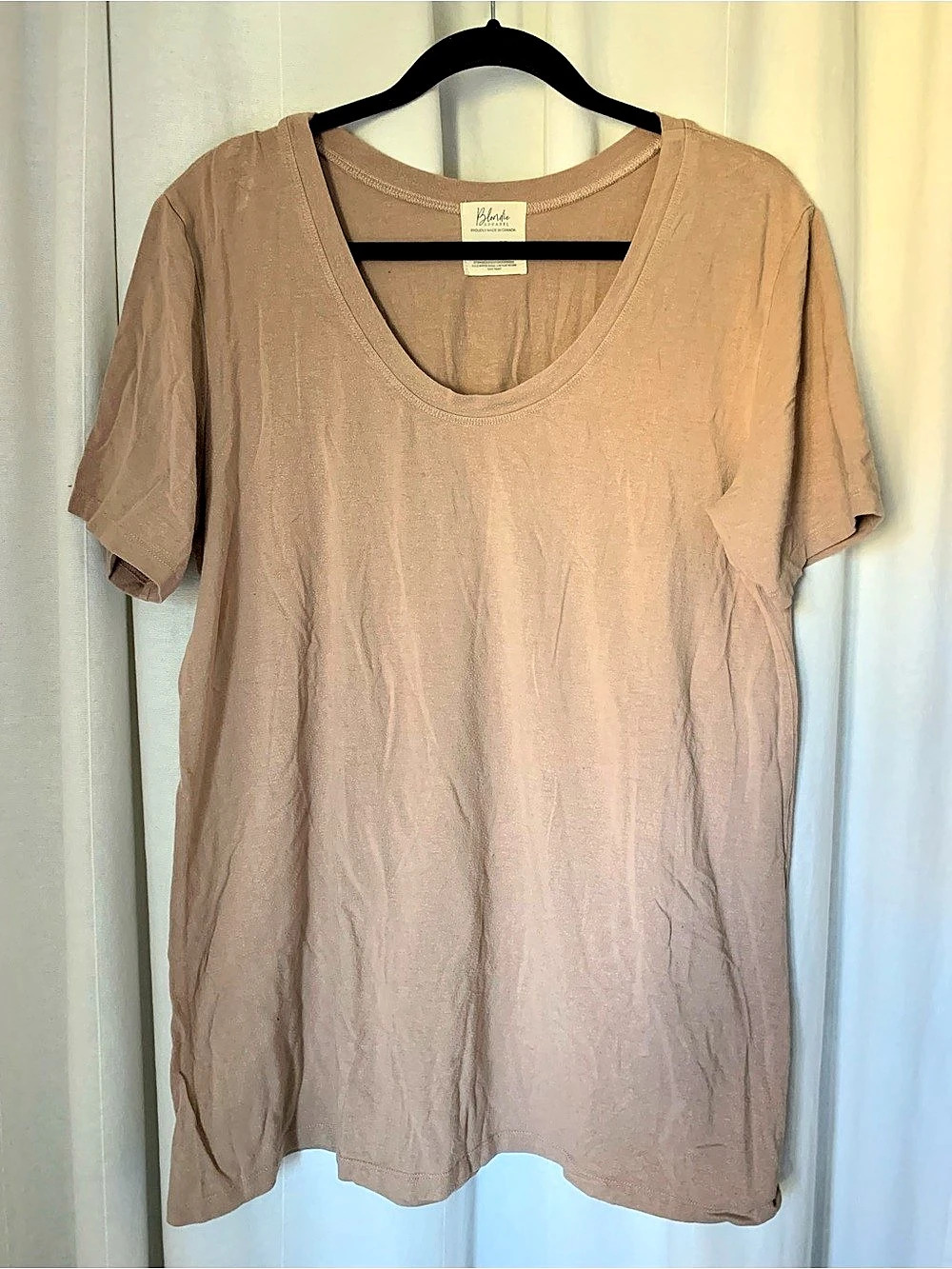 Blondie Apparel Short Sleeve Scoop Neck Beige XL